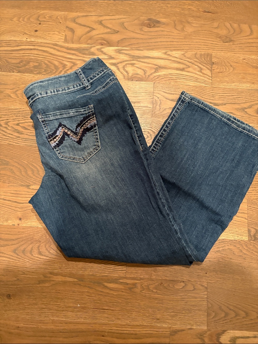 Lane Bryant Dark Blue Bootcut Jeans with Embroidered Back Pocket